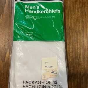 Vintage Sears White Men’s Handkerchiefs - Pack of 12